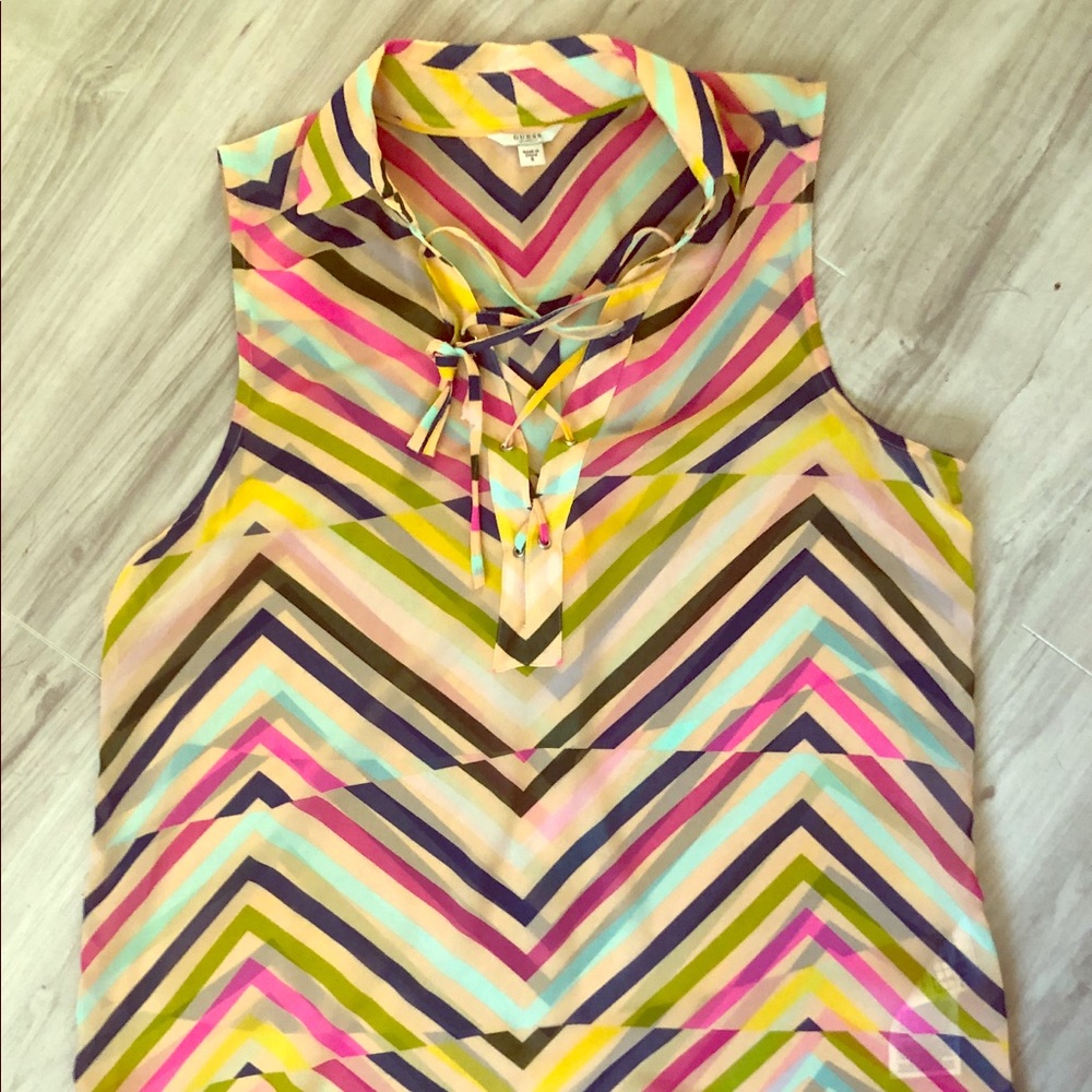 Guess Sleeveless striped top